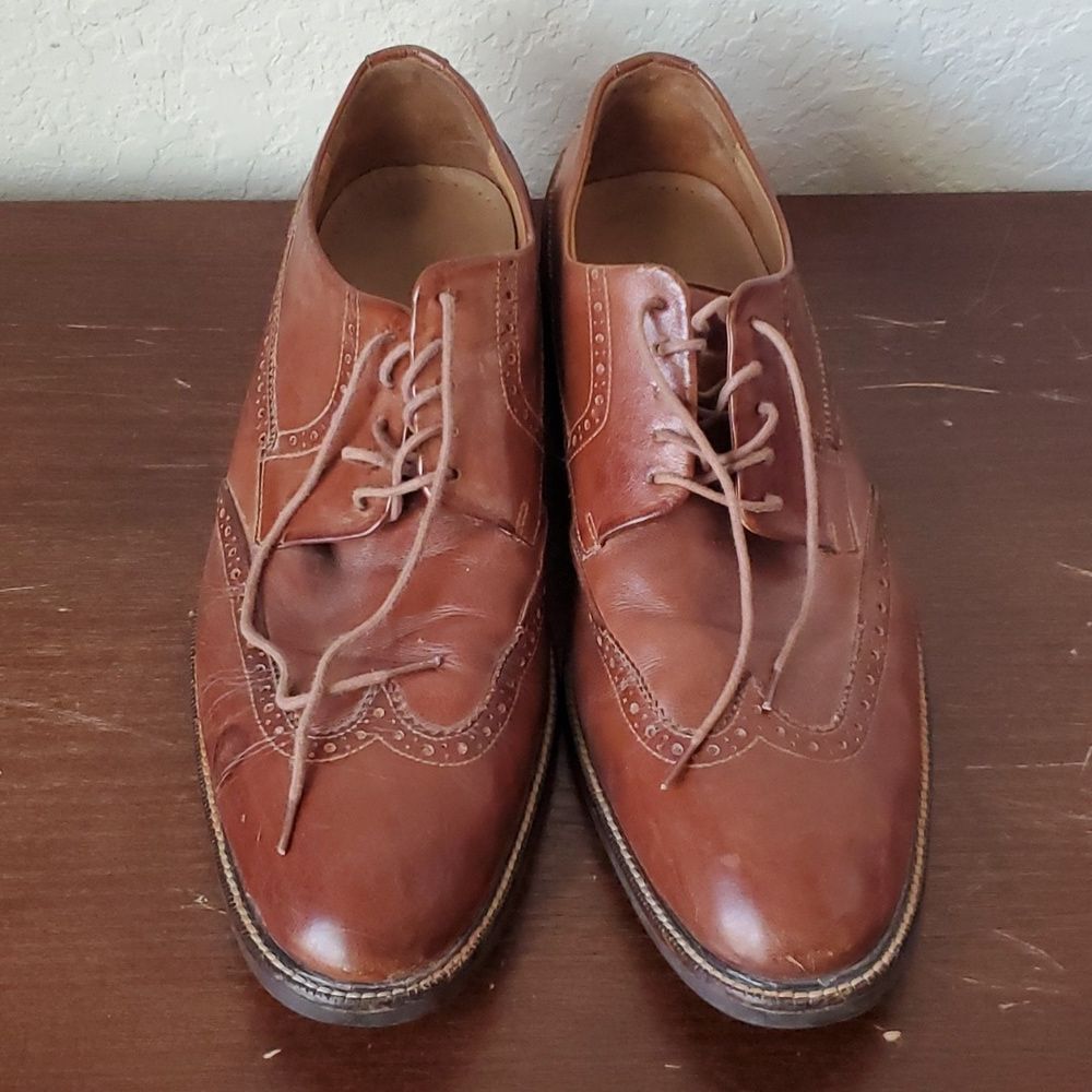 Cole Haan Warren Wingtip Oxford Brown Leather Dress Shoes Men's 11M